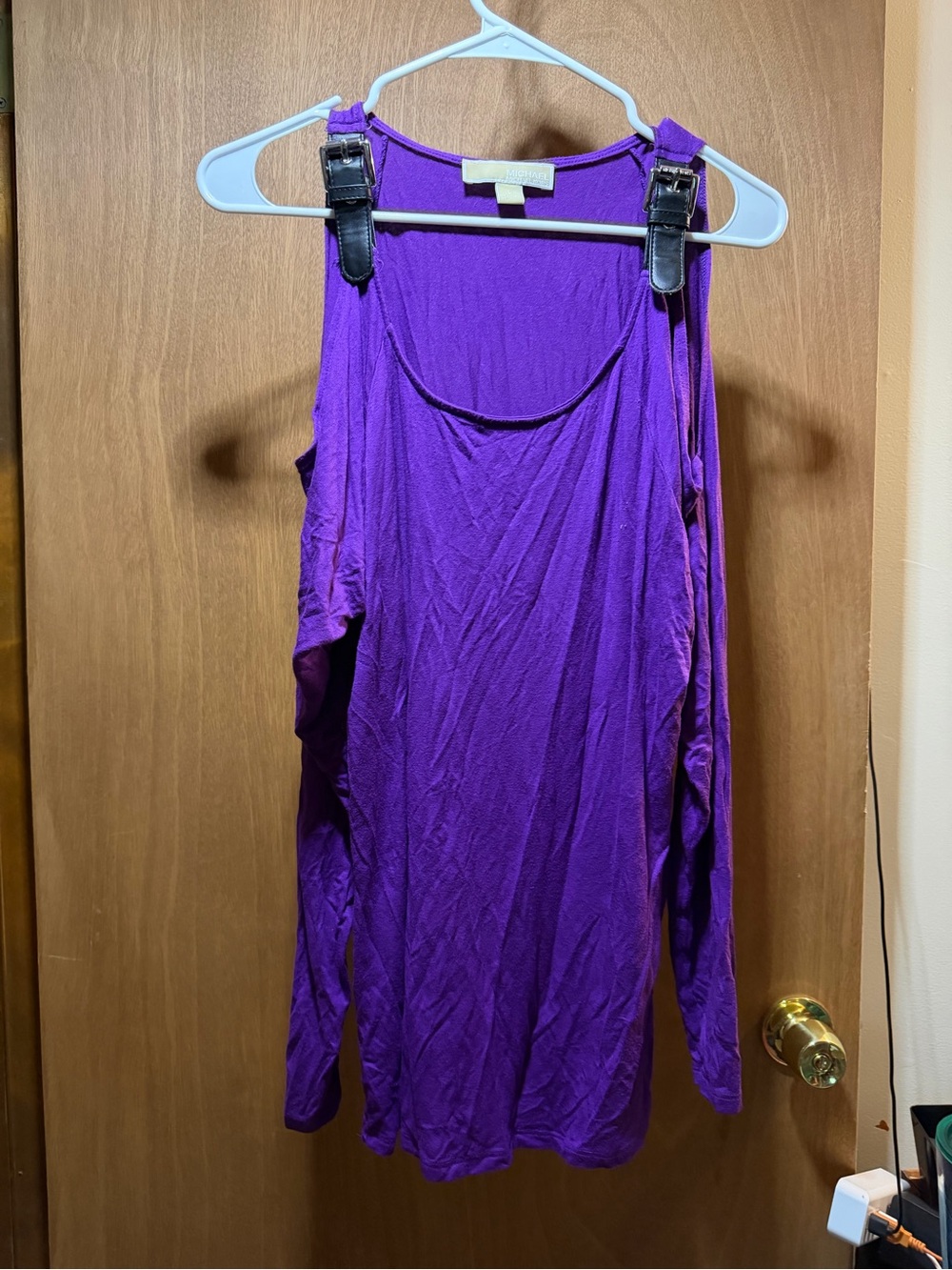Michael Kors Purple Cold-Shoulder Women's Top size large
